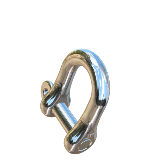 Titanium 1/4 inch Forged 6Al-4V Allied Titanium D Shackle with captive locking pin, 9/16 inch jaw width and a 0.900 inch jaw depth from the inside of the pin